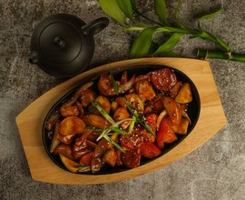 Сковородка с куриными потрошками